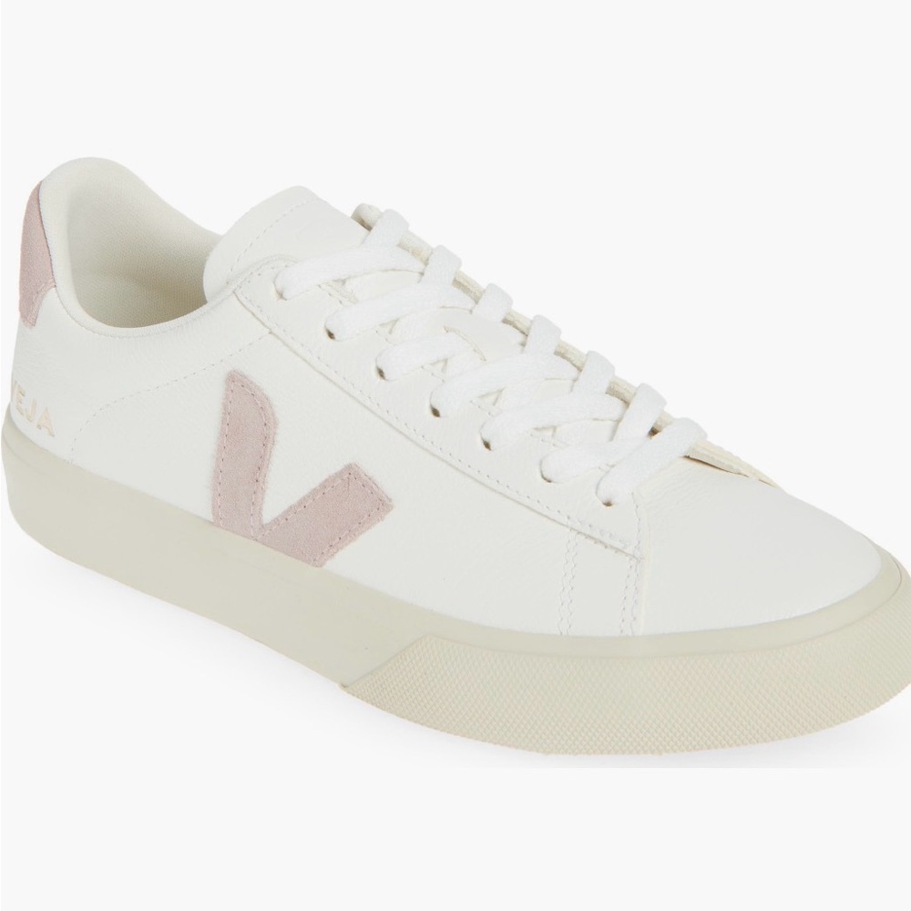 Veja Campo White Sneaker with Blush Pink Size 9